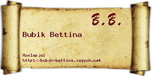 Bubik Bettina névjegykártya