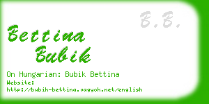 bettina bubik business card